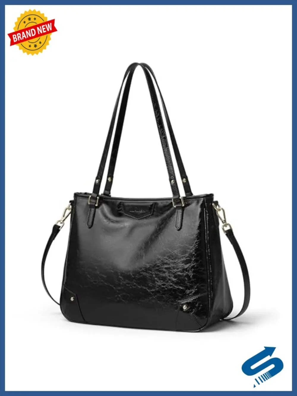 Large Tote Bag for Women PU Leather Shoulder Satchel with Detachable Crossbody